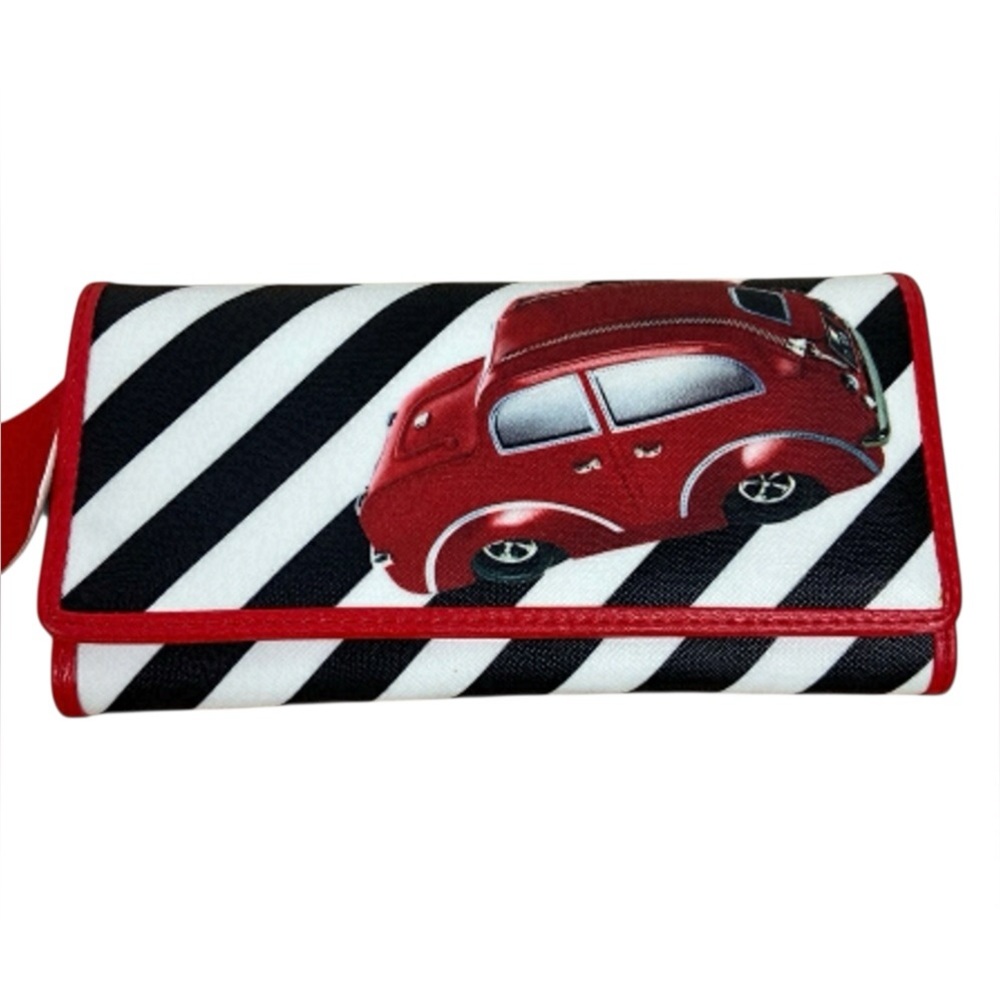 BRACCIALINI wallet car black white red  striped luxury bag